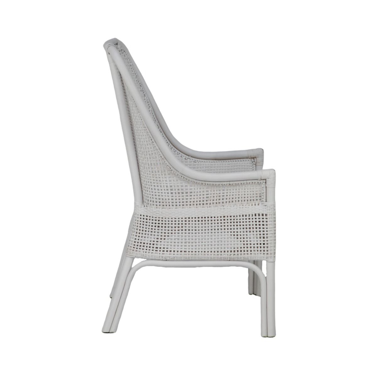 MALIBU HAMPTONS RATTAN DINING CHAIR IN SOLID WHITE