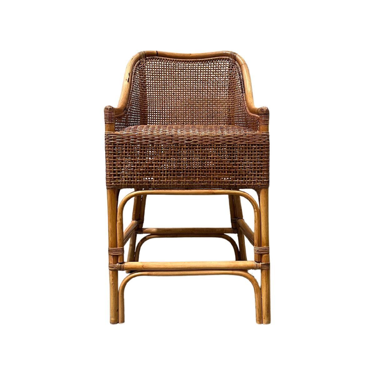 MALIBU HAMPTONS RATTAN COUNTER STOOL IN MANGO TEAK - MyChocolateWood