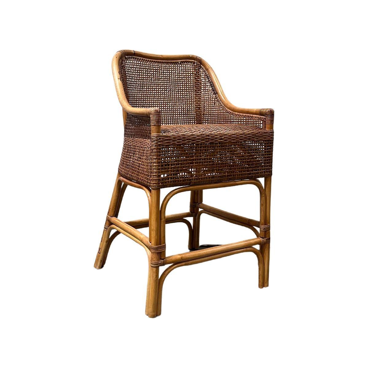 MALIBU HAMPTONS RATTAN COUNTER STOOL IN MANGO TEAK - MyChocolateWood