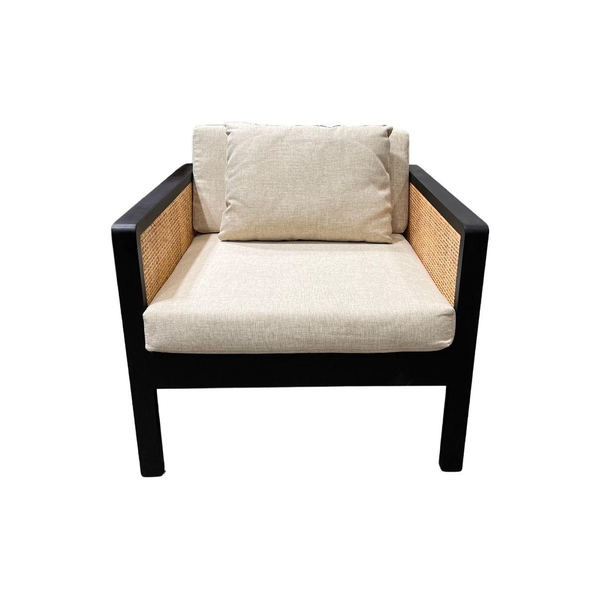 AMANDOKA MINDI WOOD/RATTAN ARMCHAIR IN MINDI BLACK
