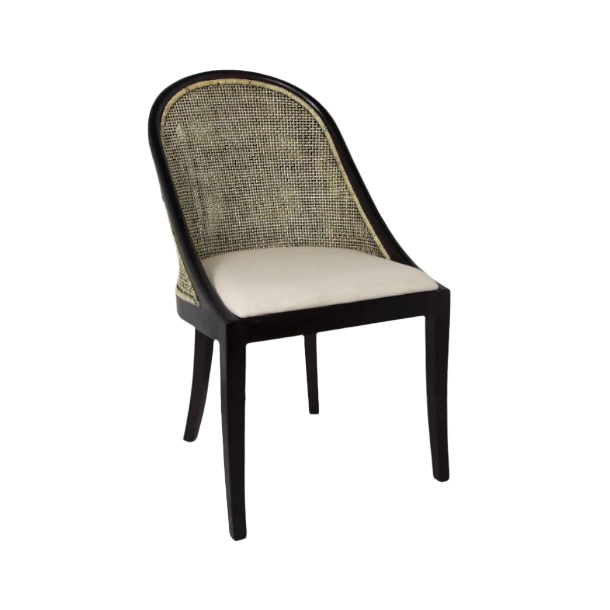 SOUTHAMPTON HAMPTONS RATTAN DINING CHAIR/ LOUNGE CHAIR IN BLACK SHADOW