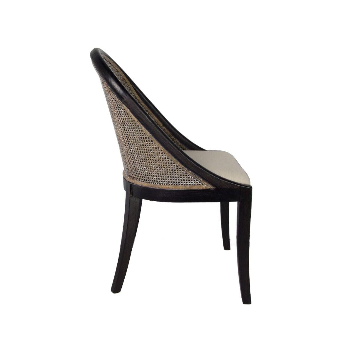 SOUTHAMPTON HAMPTONS SOLID MINDI WOOD/ RATTAN DINING CHAIR/ LOUNGE CHAIR IN SMOKED GREYWASH
