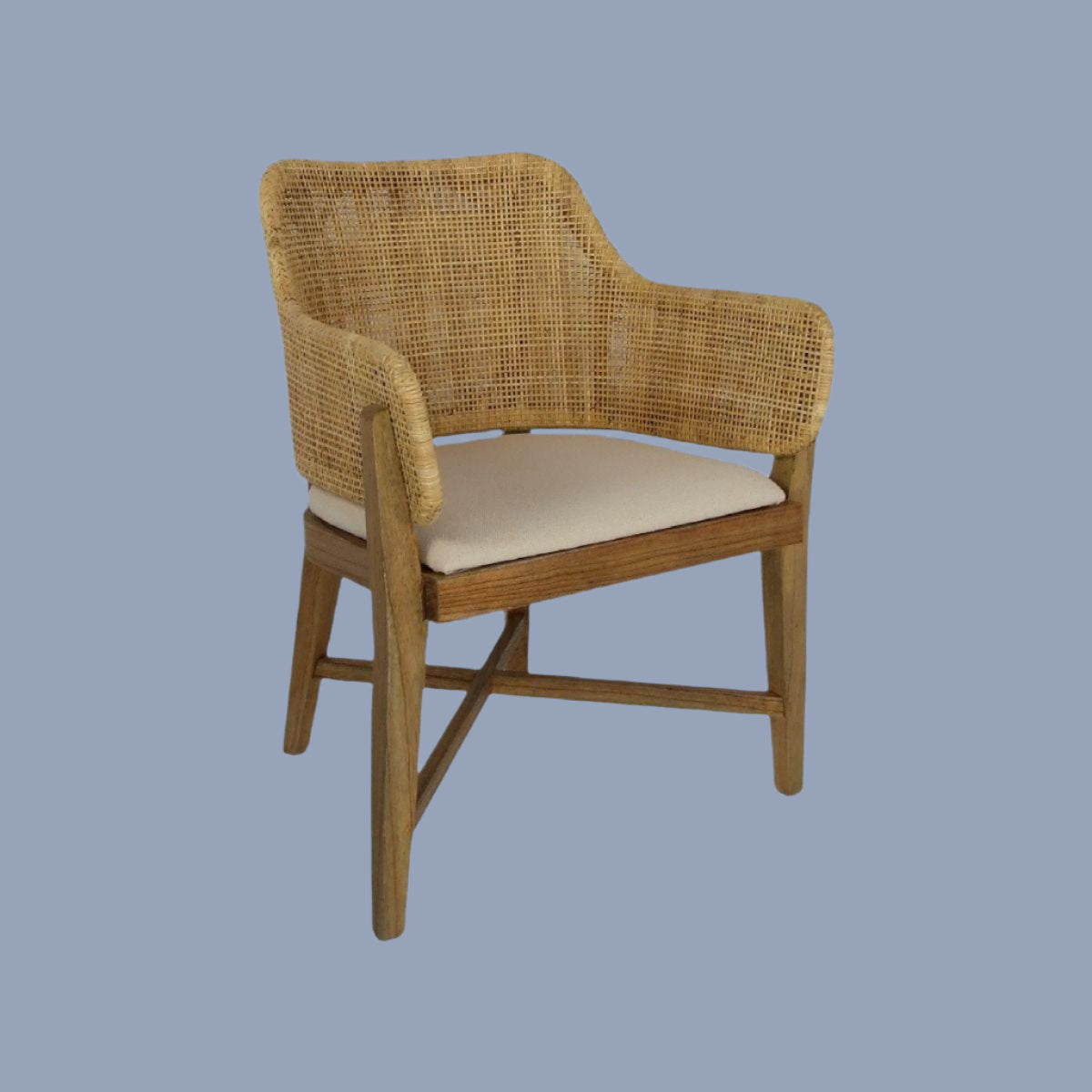 CLERMONTSOLID MINDI WOOD HAMPTONS STYLE DINING CHAIR NATURAL