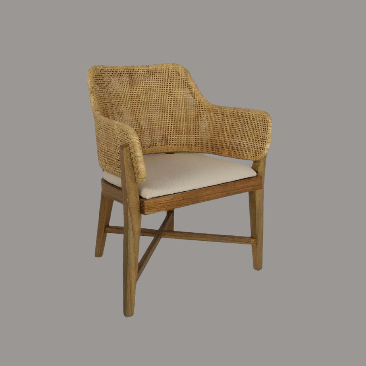 CLERMONTSOLID MINDI WOOD HAMPTONS STYLE DINING CHAIR NATURAL - MyChocolateWood