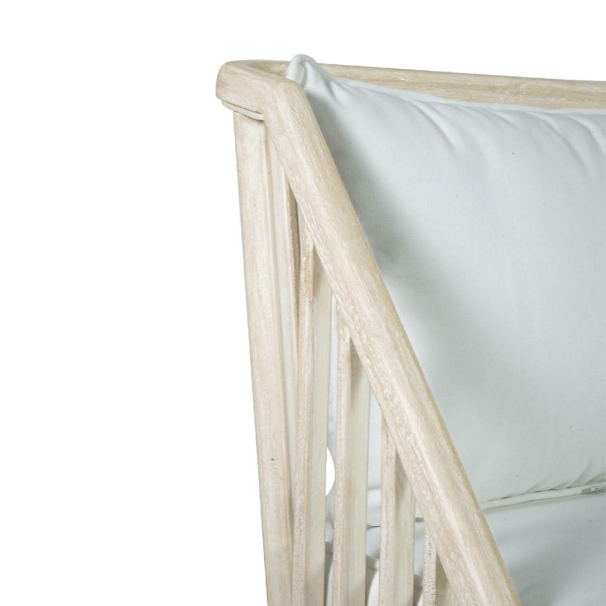 MARLEY MANGO WOOD LOUNGE CHAIR EASY CHAIR IN WHITE DRIFTWOOD