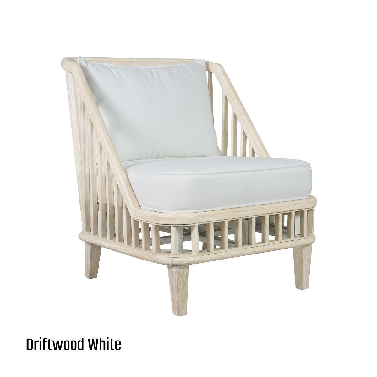 MARLEY MANGO WOOD LOUNGE CHAIR EASY CHAIR IN WHITE DRIFTWOOD