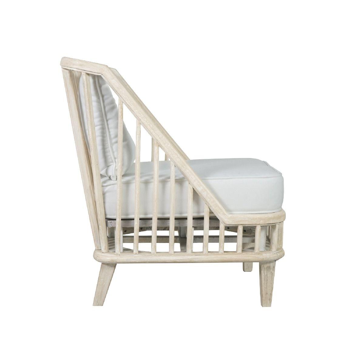 MARLEY MANGO WOOD LOUNGE CHAIR EASY CHAIR IN WHITE DRIFTWOOD