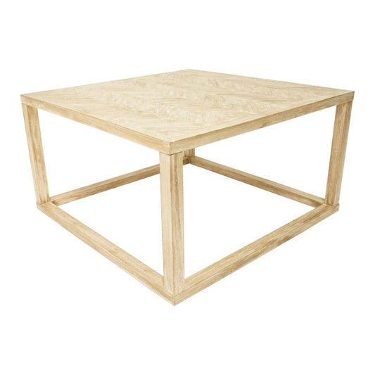 BENJI WHITE WASH SQUARE COFFEE TABLE IN MINDI WOOD - MyChocolateWood