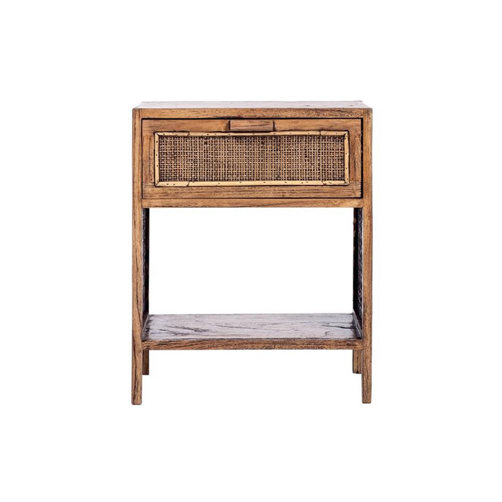 GALILEO 1 DRAWER BEDSIDE TABLE IN MINDI WOOD - MyChocolateWood