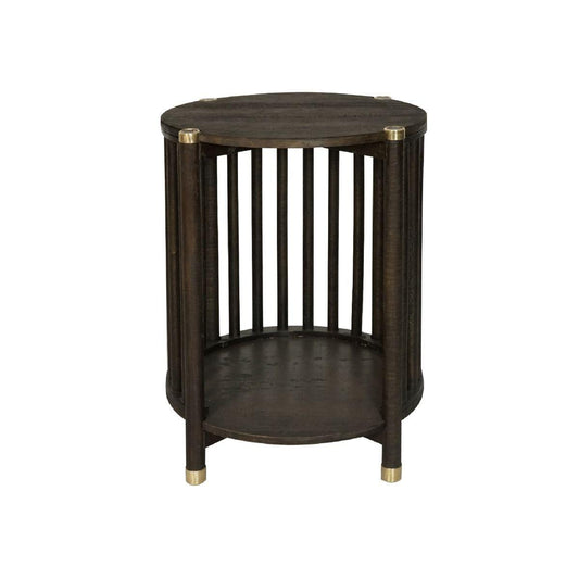 MARLEY ROUND MANGO WOOD SIDE TABLE WALNUT - MyChocolateWood