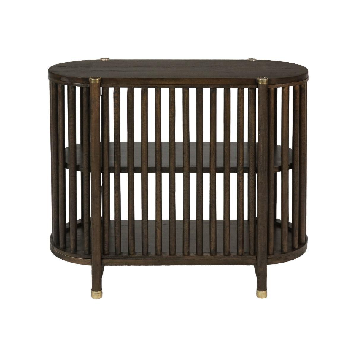 MARLEY MANGO WOOD LOW BOOKCASE WALNUT - MyChocolateWood