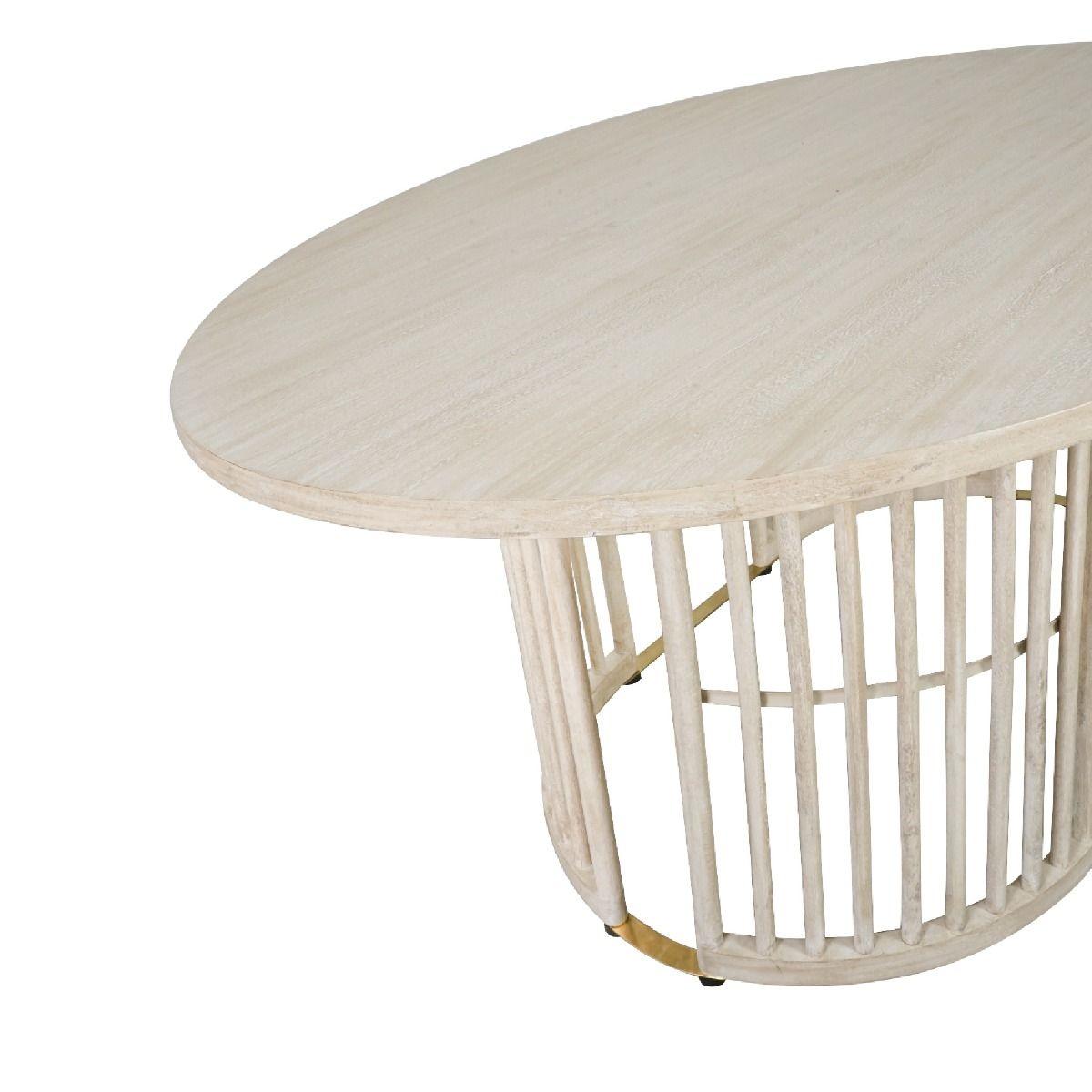 MARLEY MANGO WOOD OVAL DINING TABLE WHITE DRIFTWOOD - MyChocolateWood