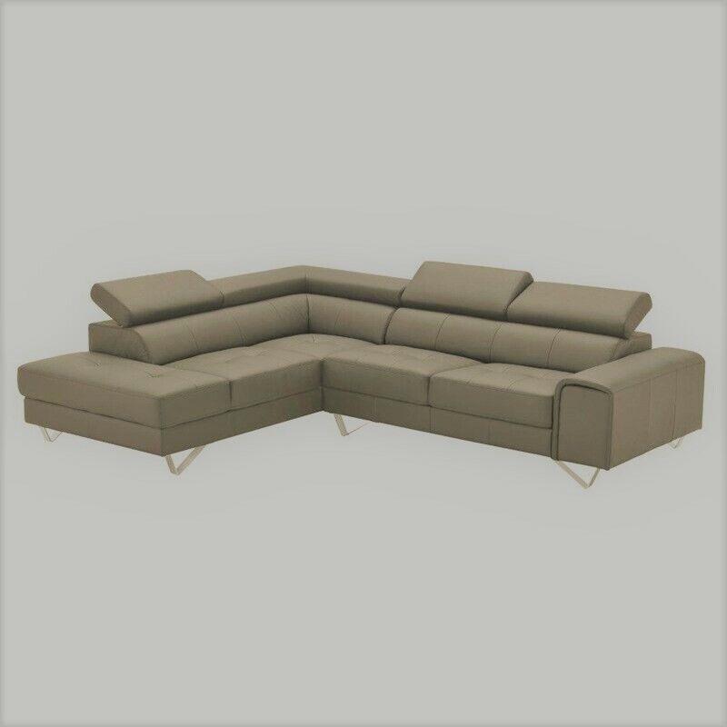 BELLAGIO GENUINE LEATHER 3-SEATER CONTEMPORARY SOFA + LEFT HAND CHAISE SAND
