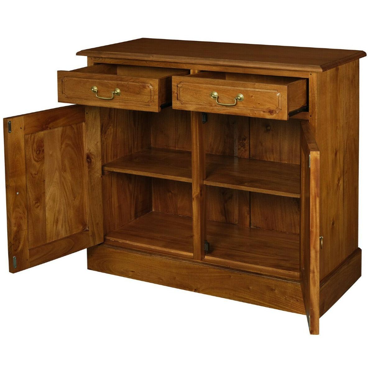 TASMANIA SOLID MAHOGANY 2 DOOR 2 DRAWER BUFFET IN LIGHT PECAN - MyChocolateWood