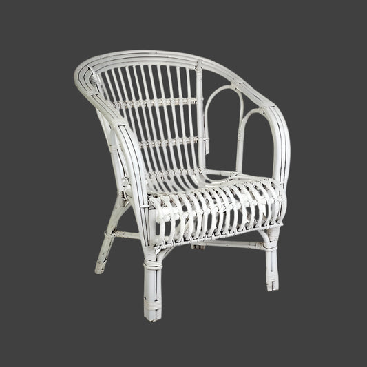 NZ SOLID WHITE RATTAN LOUNGE CHAIR ACCENT CHAIR/ ARMCHAIR /EASY CHAIR - MyChocolateWood