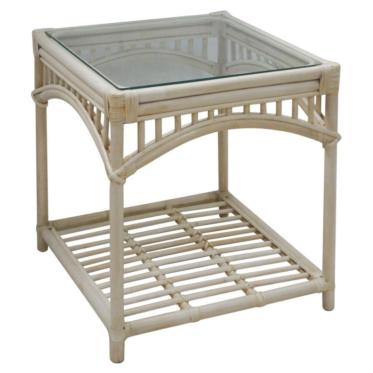 DENIZE RATTAN SIDE TABLE/LAMP TABLE IN NATURAL - MyChocolateWood