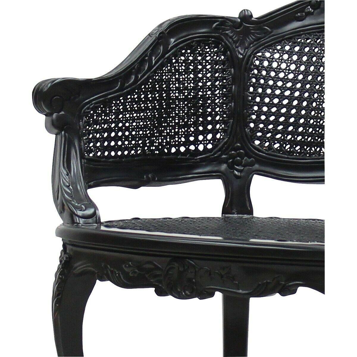MAXIM FRENCH PROVINCIAL MAHOGANY ARMCHAIR WING CHAIR BERGERE CHAIR BLACK - MyChocolateWood