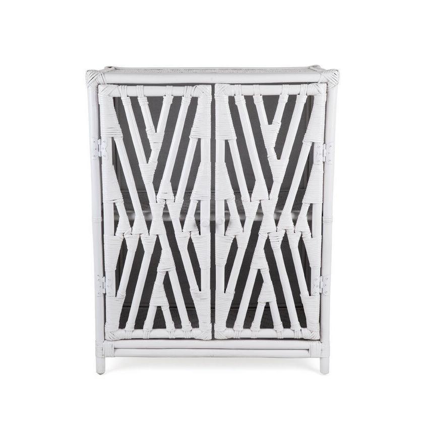 JORJI RATTAN CABINET/CUPBOARD/LIQUOR CABINET 2 DOORS WHITE - MyChocolateWood