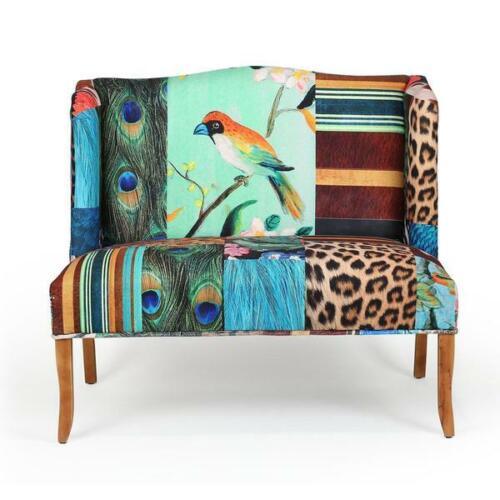 IMOGEN LOVESEAT SOFA SETTEE COUCH LUXE EUROPEAN DESIGN BIRD PATTERN CHAIR - MyChocolateWood