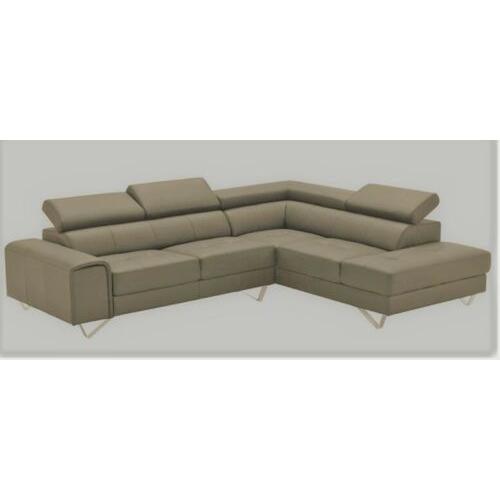 BELLAGIO GENUINE LEATHER 3-SEATER CONTEMPORARY SOFA + LEFT HAND CHAISE SAND