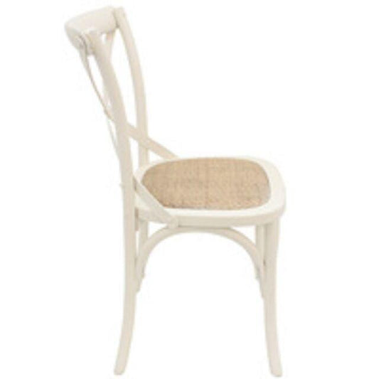 MELROSE DINING CHAIR IN ELM WOOD WITH A SOLID WHITE FINISH - MyChocolateWood
