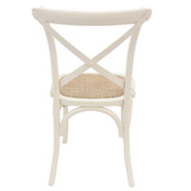 MELROSE DINING CHAIR IN ELM WOOD WITH A SOLID WHITE FINISH - MyChocolateWood