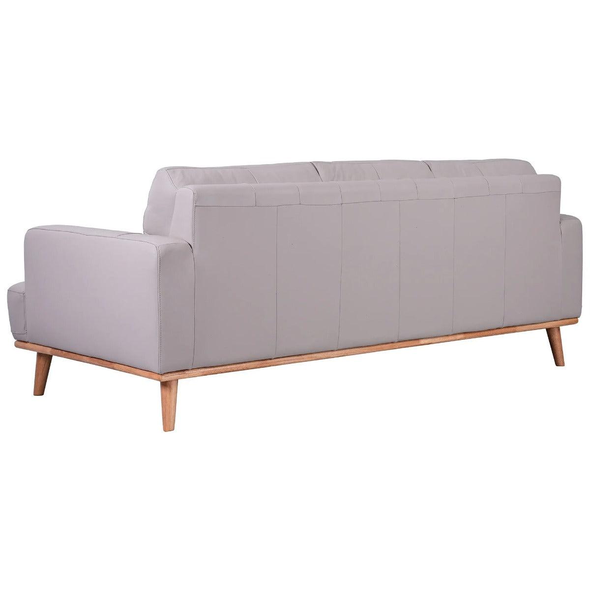 PAMELA 3-SEATER ITALIAN LEATHER SOFA IN LIGHT GREY - MyChocolateWood
