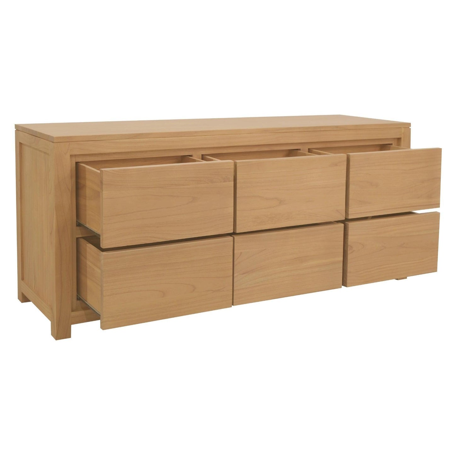 TANAKA SOLID MAHOGANY 6 DRAWER DRESSER IN NATURAL - MyChocolateWood