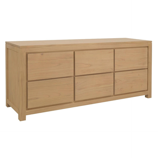 TANAKA SOLID MAHOGANY 6 DRAWER DRESSER IN NATURAL - MyChocolateWood