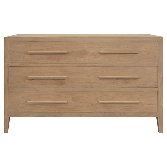 DION 3 DRAWERS DRESSER/3 DRAWERS CHEST OF DRAWERS SOLID MINDI WOOD NATURAL - MyChocolateWood
