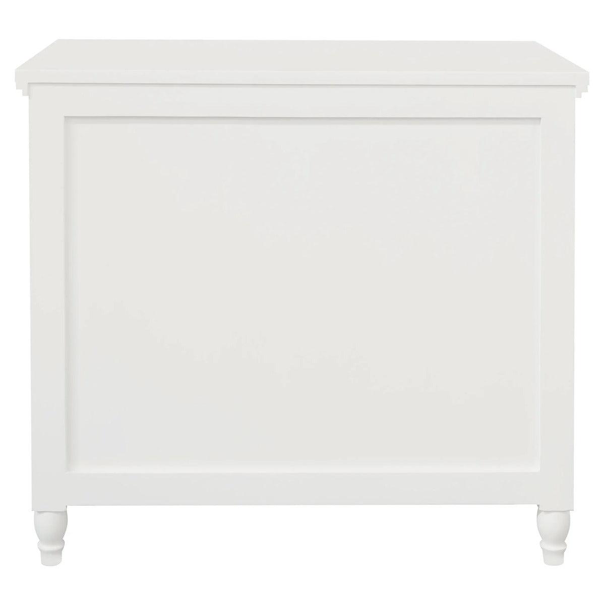 BEAU 3 DRAWERS TURN LEG CHEST OF DRAWERS WHITE - MyChocolateWood