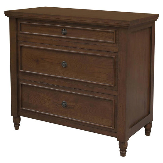 BEAU 3 DRAWERS TURN LEG CHEST OF DRAWERS WALNUT - MyChocolateWood