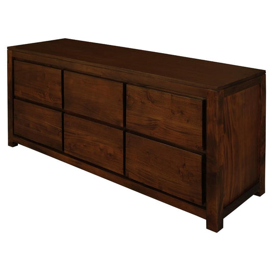 TANAKA SOLID MAHOGANY 6 DRAWER DRESSER IN MAHOGANY/CHEST OF 6 DRAWERS IN MAHOGANY COLOUR - MyChocolateWood