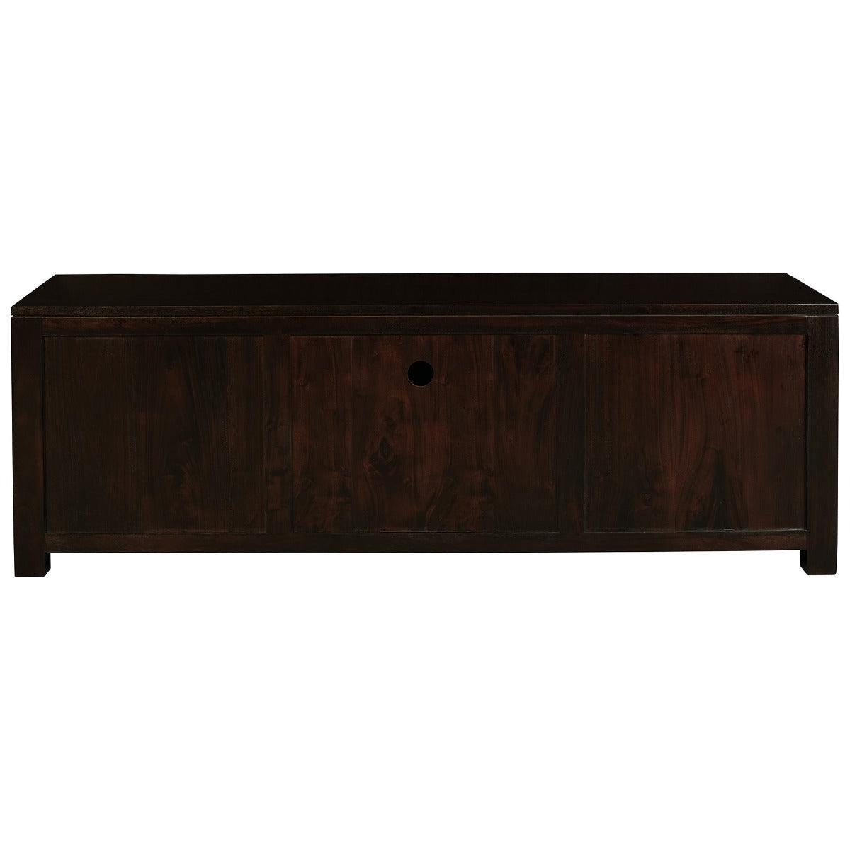 TANAKA SOLID MAHOGANY TV UNIT WITH 2 DOORS & 1 DRAWER IN CHOCOLATE 160CM - MyChocolateWood