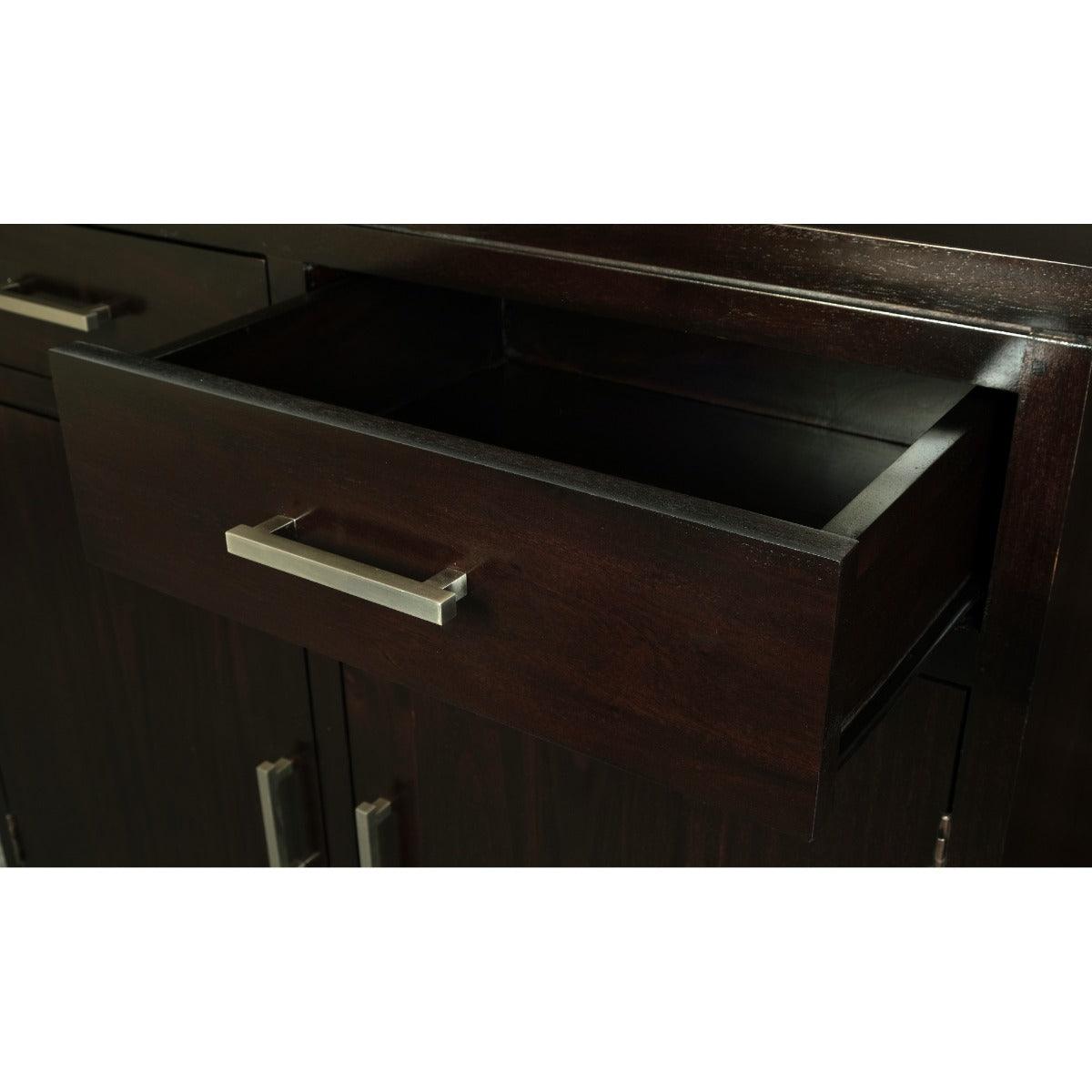 PARIS SOLID MAHOGANY BUFFET/SIDEBOARD 2 DOORS 2 DRAWERS IN CHOCOLATE - MyChocolateWood