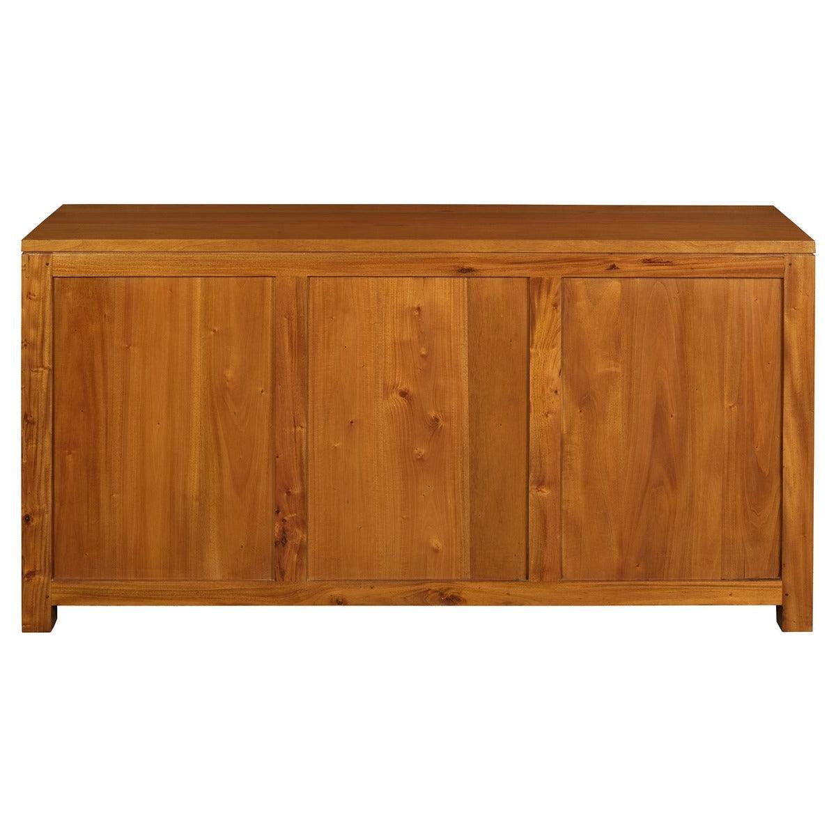 TANAKA SOLID MAHOGANY BUFFET WITH 2 DOORS & 3 DRAWERS IN LIGHT PECAN FINISH - MyChocolateWood