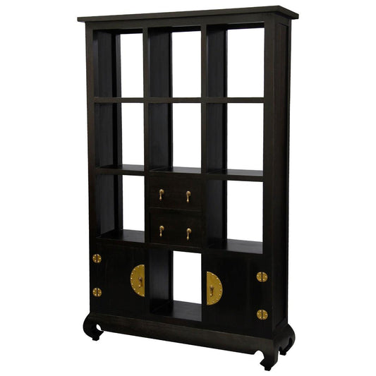 HIROKO SOLID MAHOGANY CHINESE STYLE 2 DOORS & 4 DRAWERS DISPLAY UNIT IN CHOCOLATE - MyChocolateWood