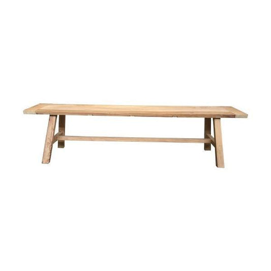 VALENCIA FARMHOUSE RUSTIC BENCH IN RECYCLED ELM FULL LENGTH 180CM - MyChocolateWood