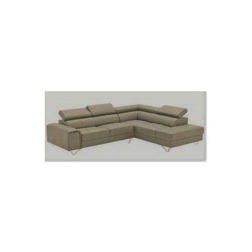 BELLAGIO GENUINE LEATHER 3-SEATER CONTEMPORARY SOFA + LEFT HAND CHAISE SAND