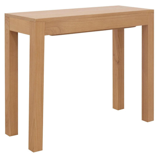 TANAKA SOLID WHITE CEDAR TIMBER CONSOLE TABLE/HALL TABLE WITH 1 HIDDEN DRAWER 90CM - MyChocolateWood