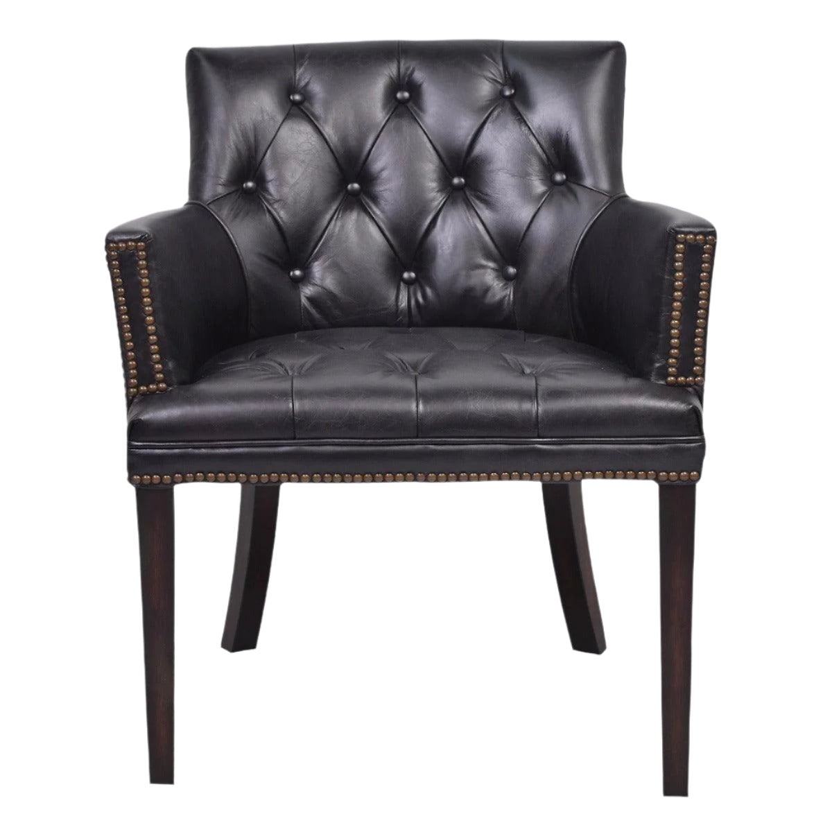 VERDON ARMCHAIR/ACCENT ARMCHAIR VINTAGE LEATHER CHAIR IN WORN COAL