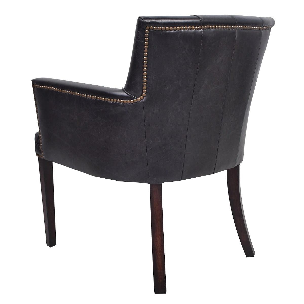 VERDON ARMCHAIR/ACCENT ARMCHAIR VINTAGE LEATHER CHAIR IN WORN COAL