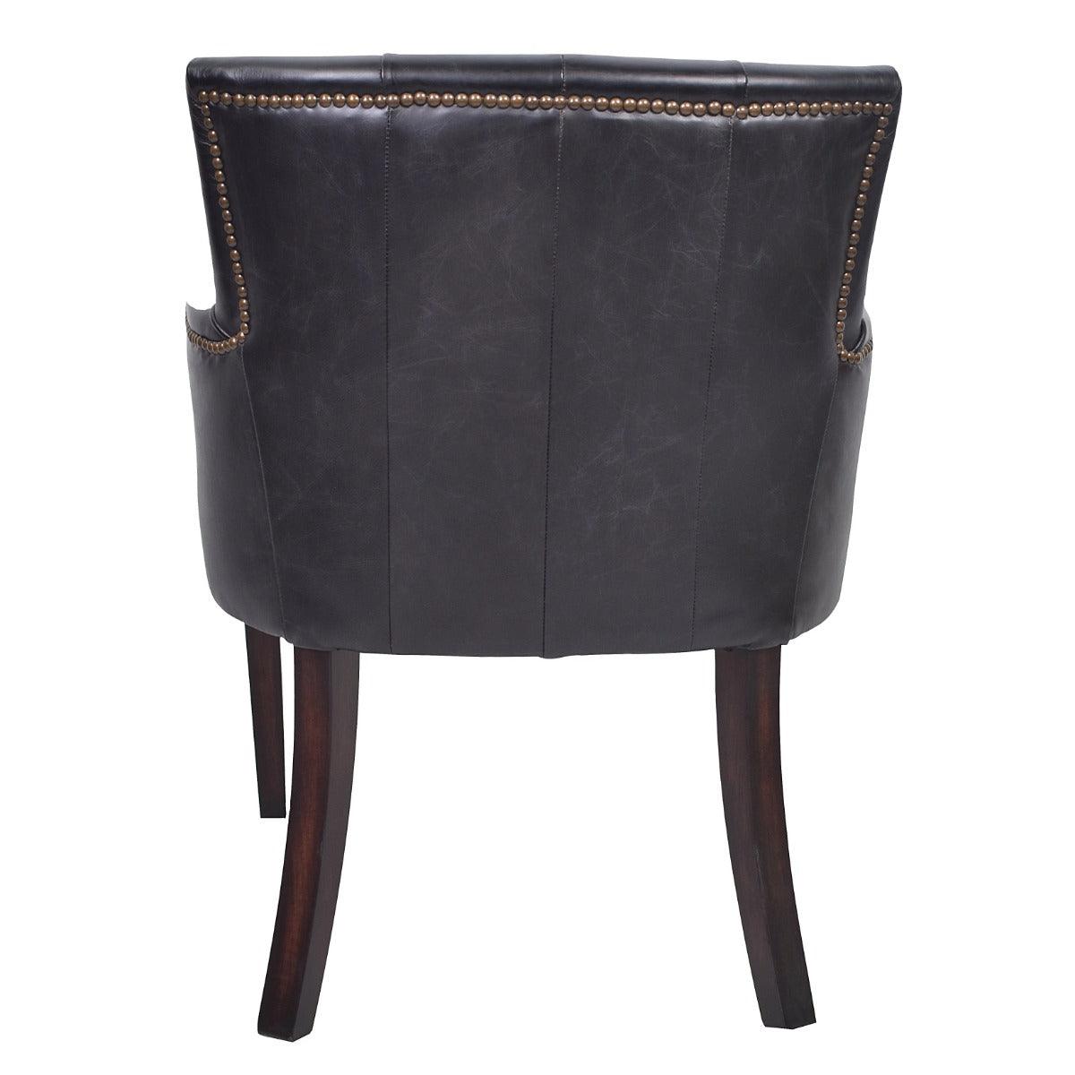 VERDON ARMCHAIR/ACCENT ARMCHAIR VINTAGE LEATHER CHAIR IN WORN COAL