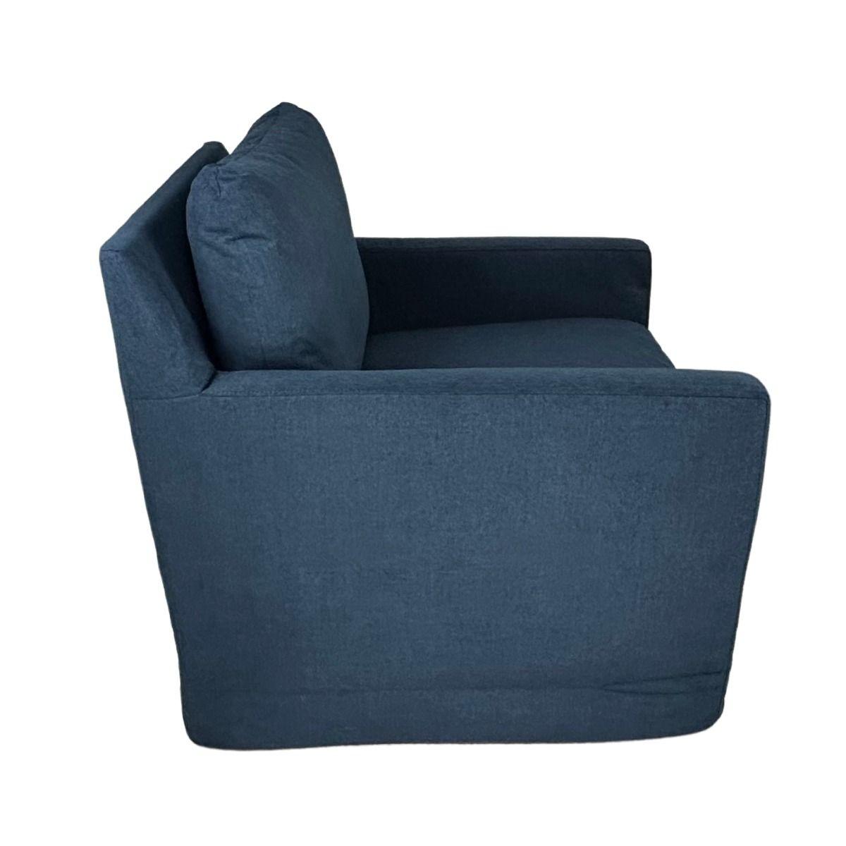 DORAN HAMPTONS STYLE SWIVEL ARMCHAIR LOUNGE CHAIR NAVY FABRIC SLIPCOVER CHAIR - MyChocolateWood