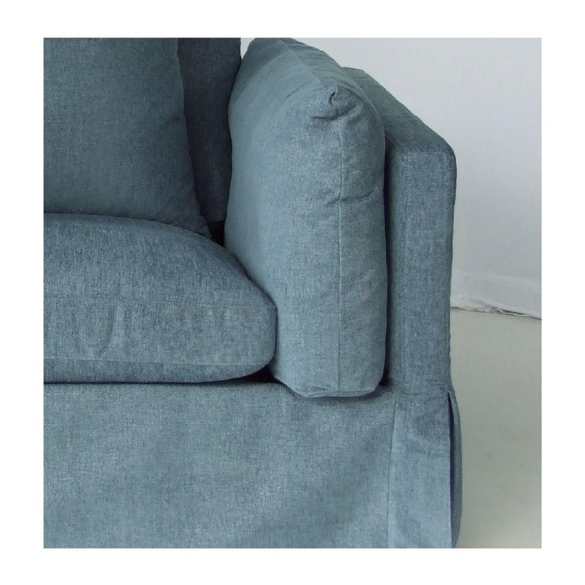 LARK SLIPCOVER CHAIR HAMPTONS STYLE SWIVEL ARMCHAIR IN DEXTER DENIM FABRIC