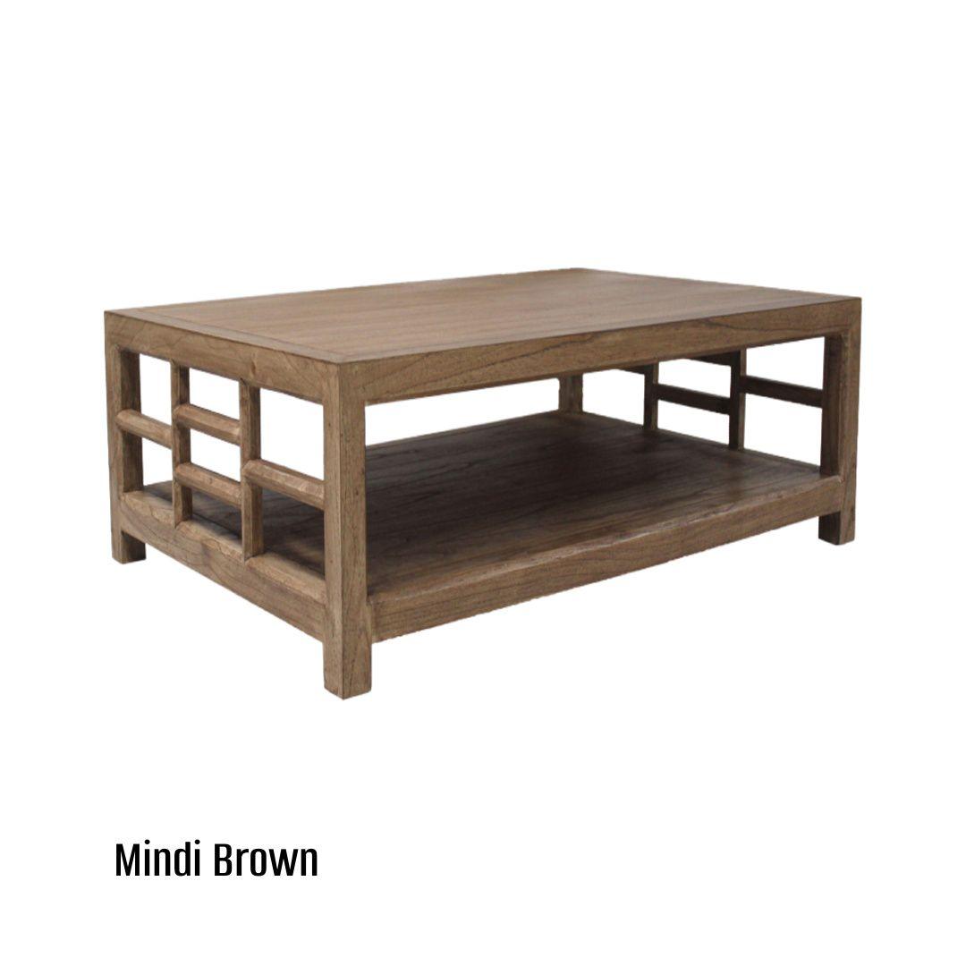 FABRIZIO MINDI WOOD COFFEE TABLE IN MINDI BROWN