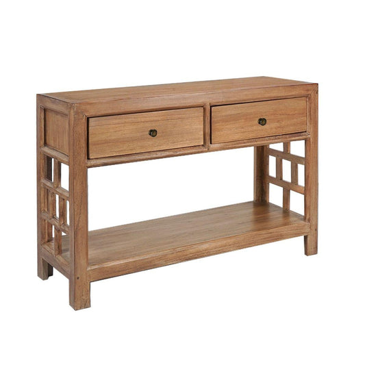 FABRIZIOS CONSOLE TABLEHALL TABLE 2 DRAWERS IN MINDI BROWN - MyChocolateWood