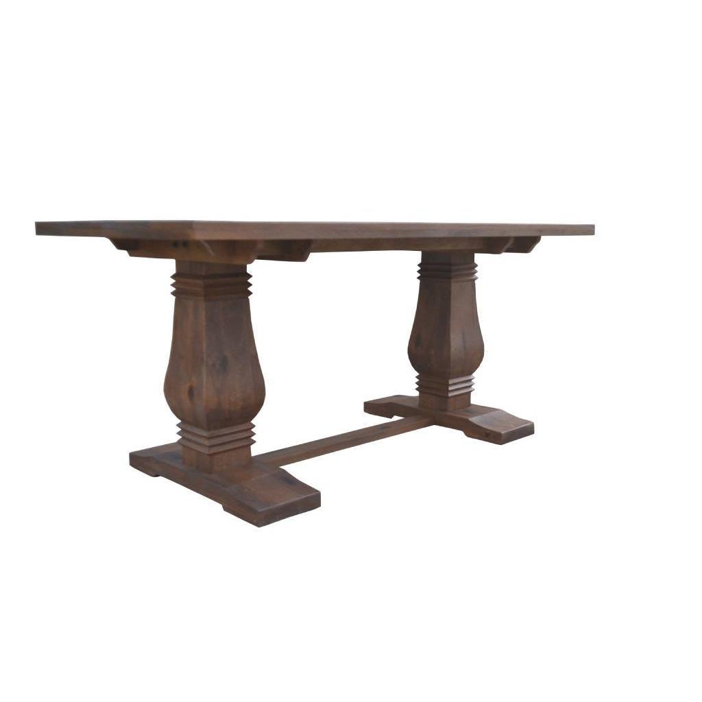 VIDAL SOLID MANGO WOOD BAR TABLE IN ANTIQUE WALNUT 200CM - MyChocolateWood