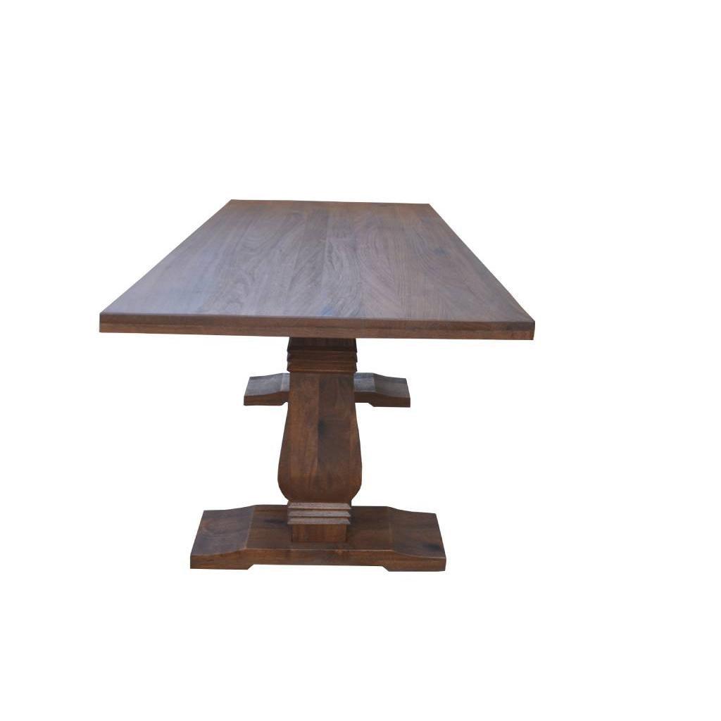 VIDAL SOLID MANGO WOOD BAR TABLE IN ANTIQUE WALNUT 200CM - MyChocolateWood