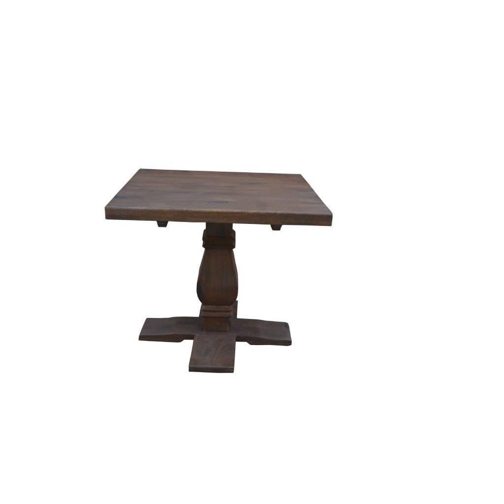 VIDAL SOLID MANGO WOOD LAMP TABLE/SIDE TABLE IN ANTIQUE WALNUT - MyChocolateWood